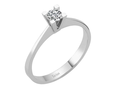 E Color 0.16 Carat Diamond Solitaire Ring