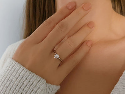 E Color 0.51 Carat Diamond Solitaire Ring