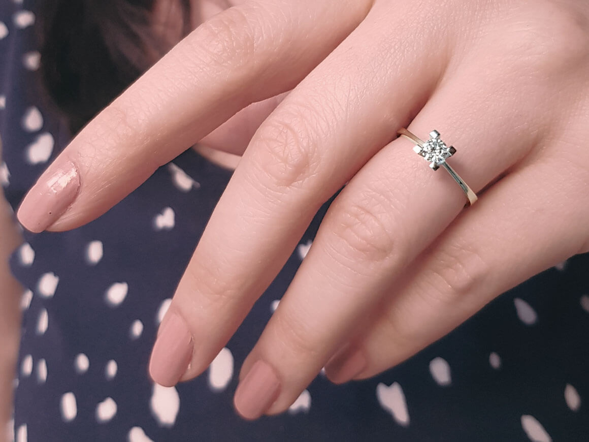 D Color 0.24 Carat Diamond Solitaire Ring
