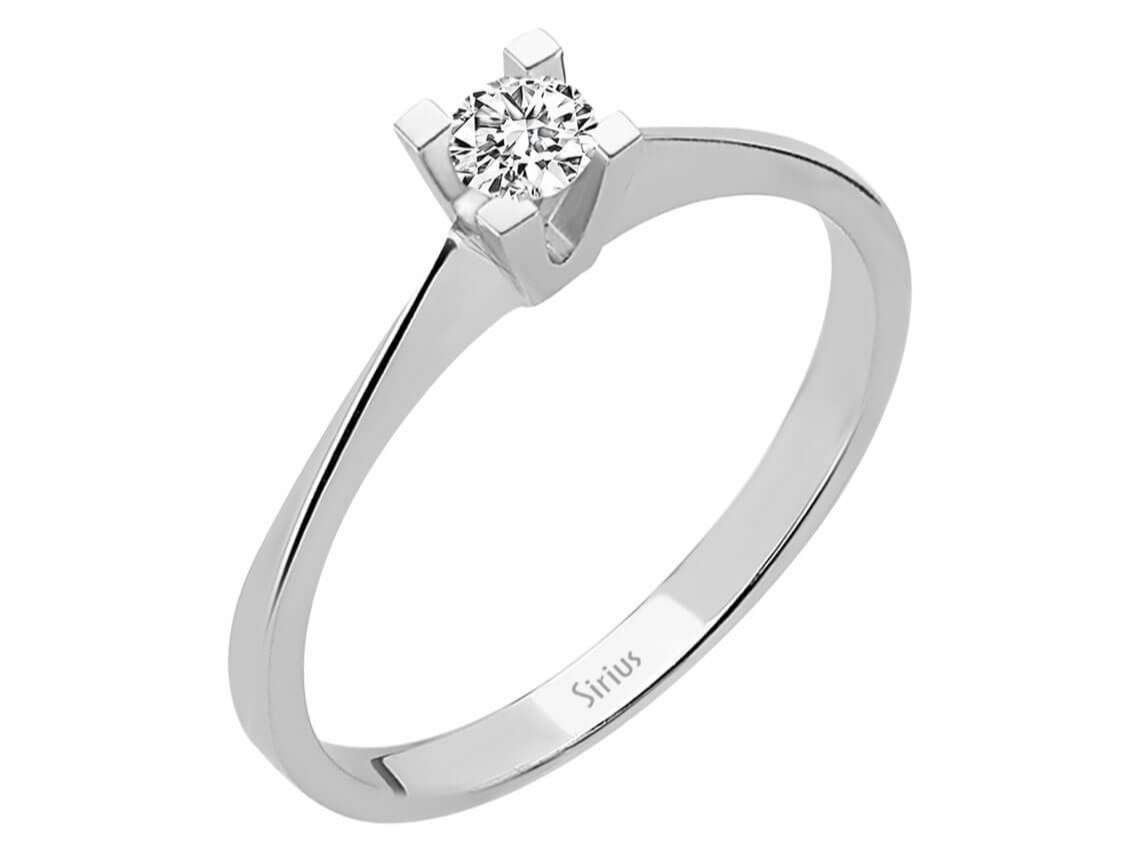 E Farbe 0,09 Carat Diamant Solitär Ring - handgefertigter Diamantschmuck aus Feingold | Sirius Diamant