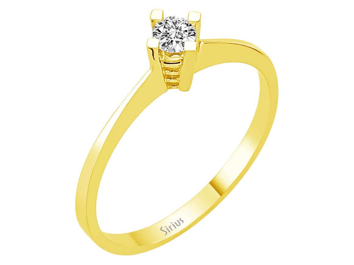 0,15 Carat Diamant Solitär Ring - handgefertigter Diamantschmuck aus Feingold | Sirius Diamant