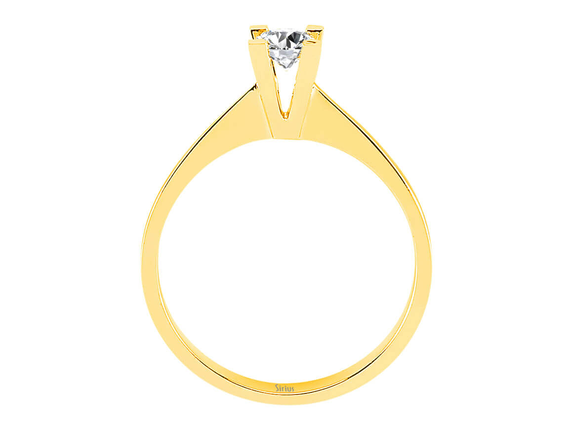 0.23 carat diamond solitaire ring in 14 K yellow gold