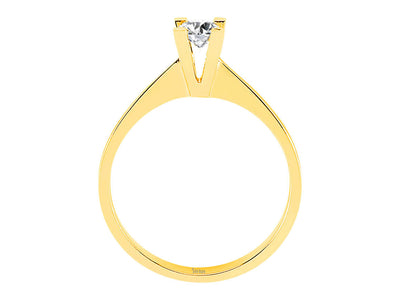 0.23 carat diamond solitaire ring in 14 K yellow gold