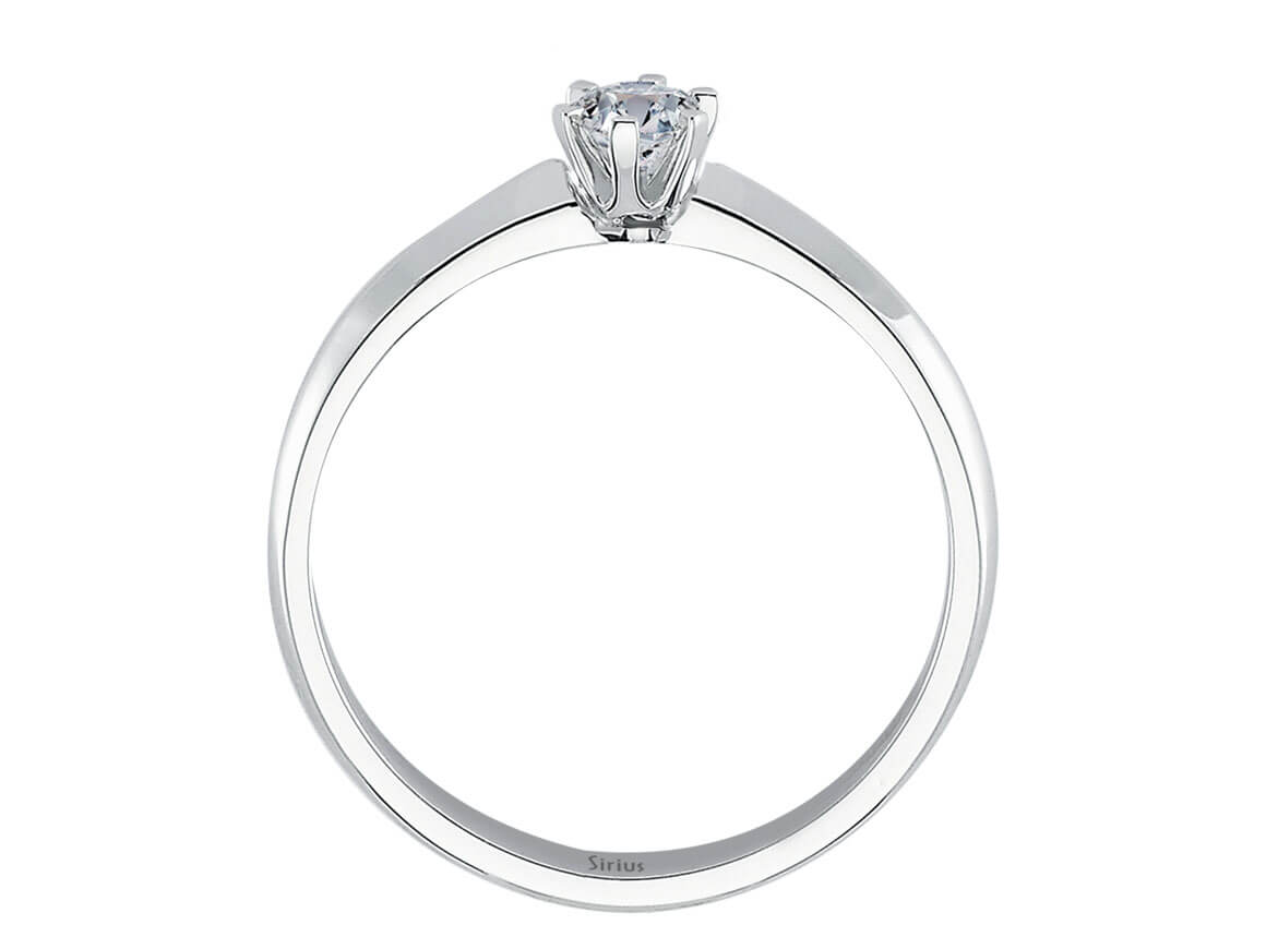 E Farbe 0,12 Carat Diamant Solitär Ring - handgefertigter Diamantschmuck aus Feingold | Sirius Diamant
