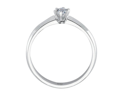 E Color 0.12 Carat Diamond Solitaire Ring