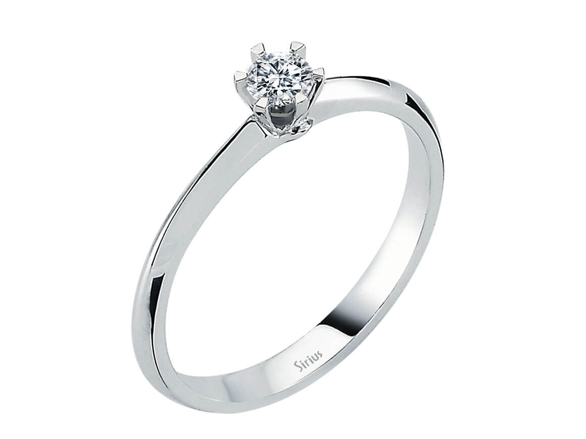 E Farbe 0,12 Carat Diamant Solitär Ring - handgefertigter Diamantschmuck aus Feingold | Sirius Diamant