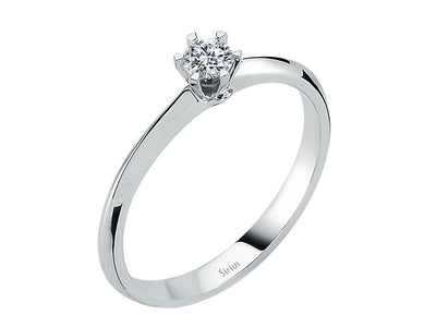 E Color 0.12 Carat Diamond Solitaire Ring