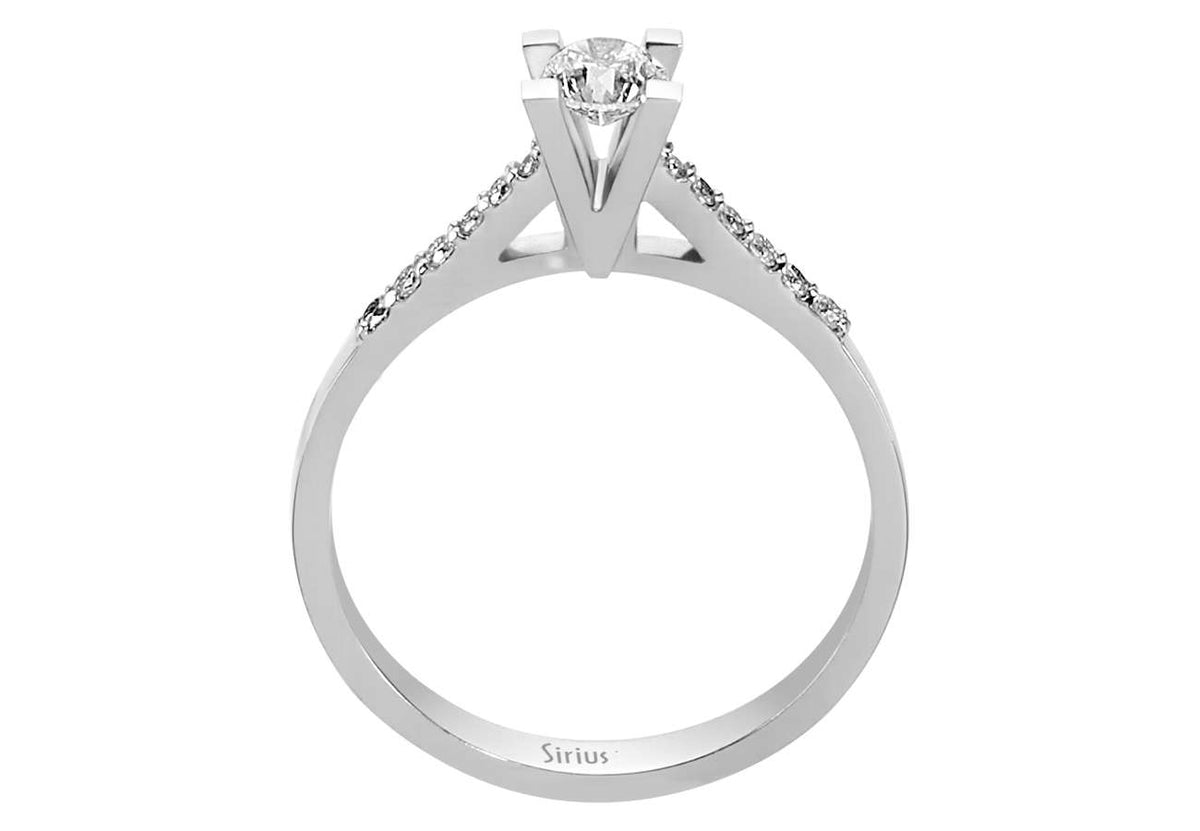 0,43 Gesamntkarat Diamant Solitär Ring - handgefertigter Diamantschmuck aus Feingold | Sirius Diamant