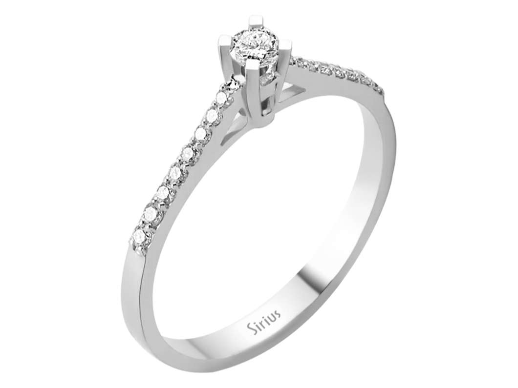 Insgesamt 0,26 Karat Diamant Solitär Ring - handgefertigter Diamantschmuck aus Feingold | Sirius Diamant