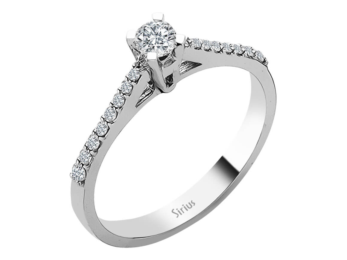 0,32 Gesamntkarat Diamant Solitär Ring in 18 K - handgefertigter Diamantschmuck aus Feingold | Sirius Diamant