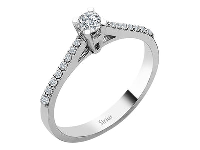 0.32 total carat diamond solitaire ring in 18 K