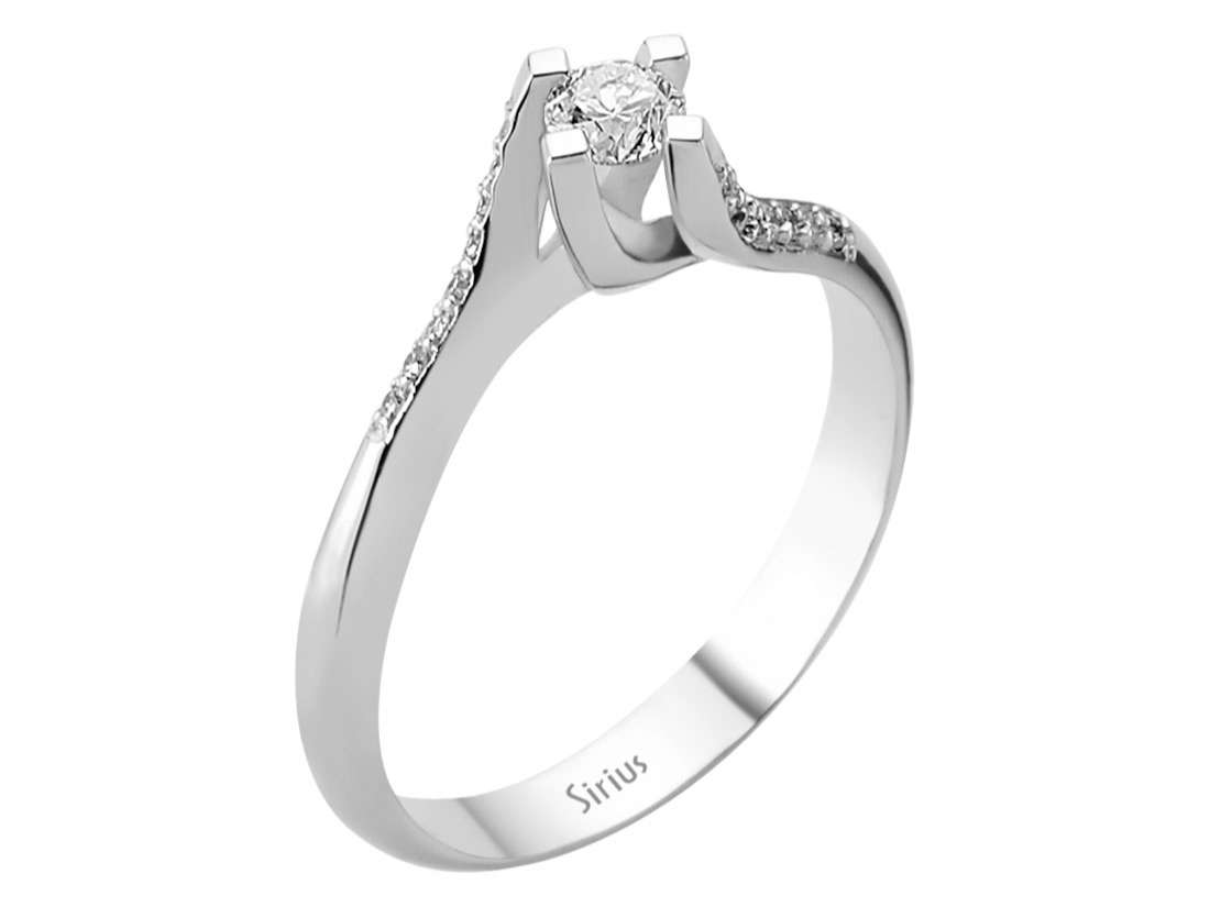 Insgesamt 0,27 Karat Diamant Solitär Ring - handgefertigter Diamantschmuck aus Feingold | Sirius Diamant
