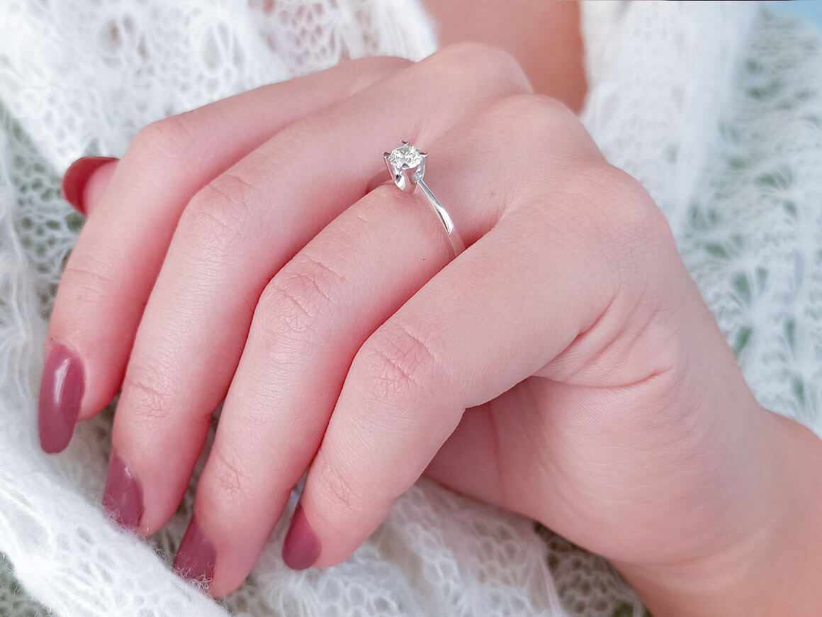 0.44 carat diamond solitaire ring