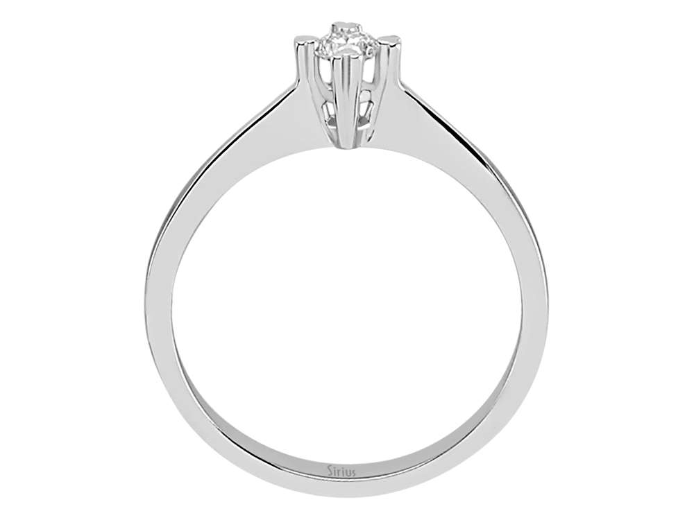 G Farbe 0,14 Karat Diamant Solitär Ring in 14K Weißgold - handgefertigter Diamantschmuck aus Feingold | Sirius Diamant