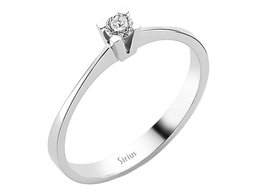0,11 Karat Diamant Solitär Ring - handgefertigter Diamantschmuck aus Feingold | Sirius Diamant
