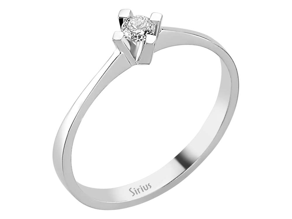 0,12 Karat Diamant Solitär Ring - handgefertigter Diamantschmuck aus Feingold | Sirius Diamant