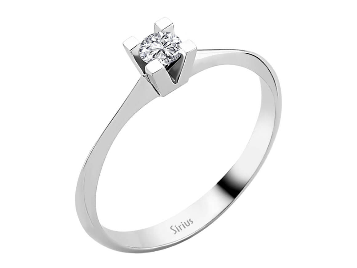 0,17 Karat Diamant Solitär Ring - handgefertigter Diamantschmuck aus Feingold | Sirius Diamant