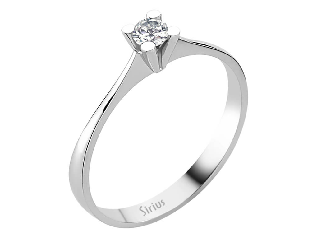 0,13 Carat Diamant Solitär Ring - handgefertigter Diamantschmuck aus Feingold | Sirius Diamant