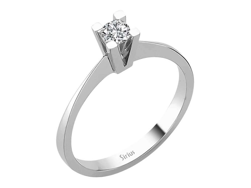 0,18  Karat Diamant Solitär Ring - handgefertigter Diamantschmuck aus Feingold | Sirius Diamant