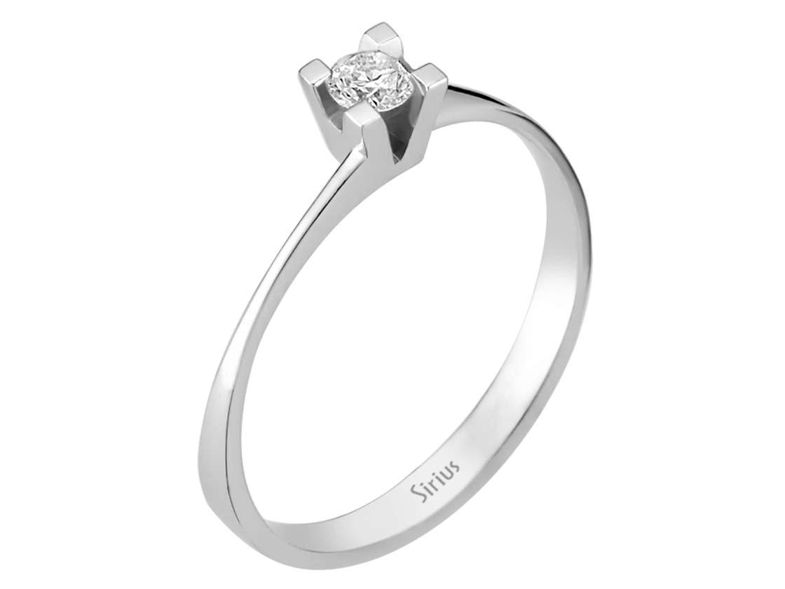 0,17 Karat Diamant Solitär Ring - handgefertigter Diamantschmuck aus Feingold | Sirius Diamant