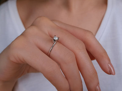 F Color 0.31 Carat Diamond Solitaire Ring