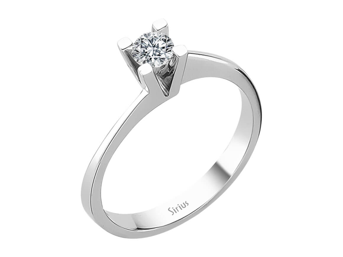 F Farbe 0,31 Karat Diamant Solitär Ring - handgefertigter Diamantschmuck aus Feingold | Sirius Diamant