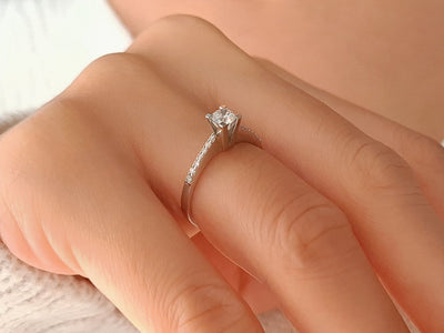 0.32 total carat diamond solitaire ring