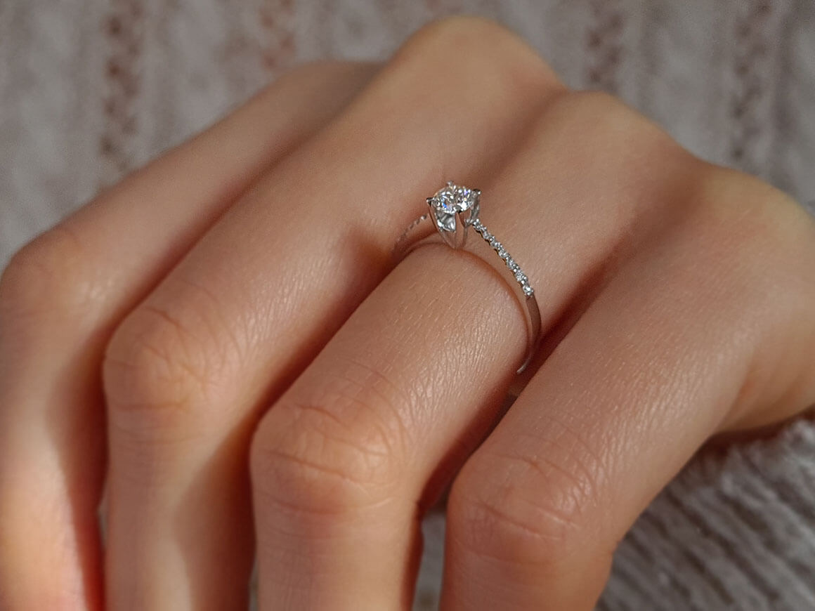 0.38 total carat diamond solitaire ring