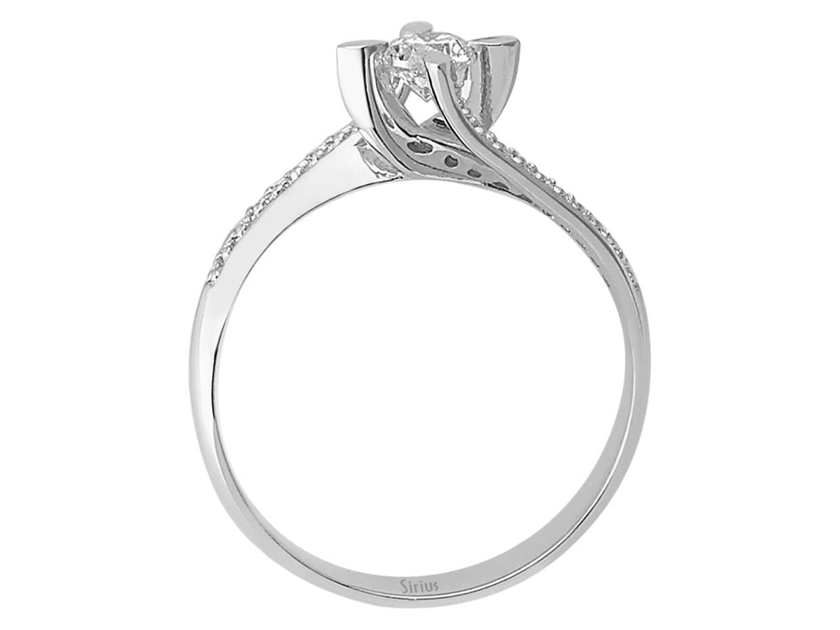 insgesamt 0,37 Karat Diamant Solitär Ring - handgefertigter Diamantschmuck aus Feingold | Sirius Diamant