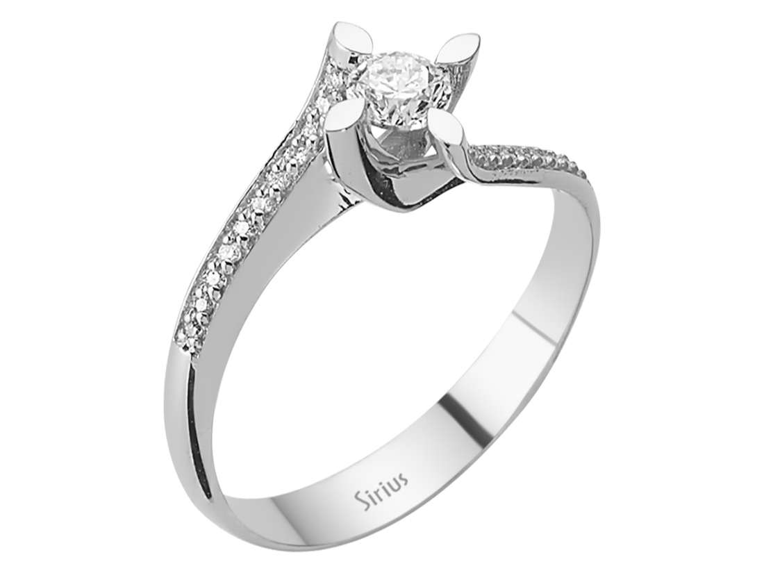 insgesamt 0,37 Karat Diamant Solitär Ring - handgefertigter Diamantschmuck aus Feingold | Sirius Diamant
