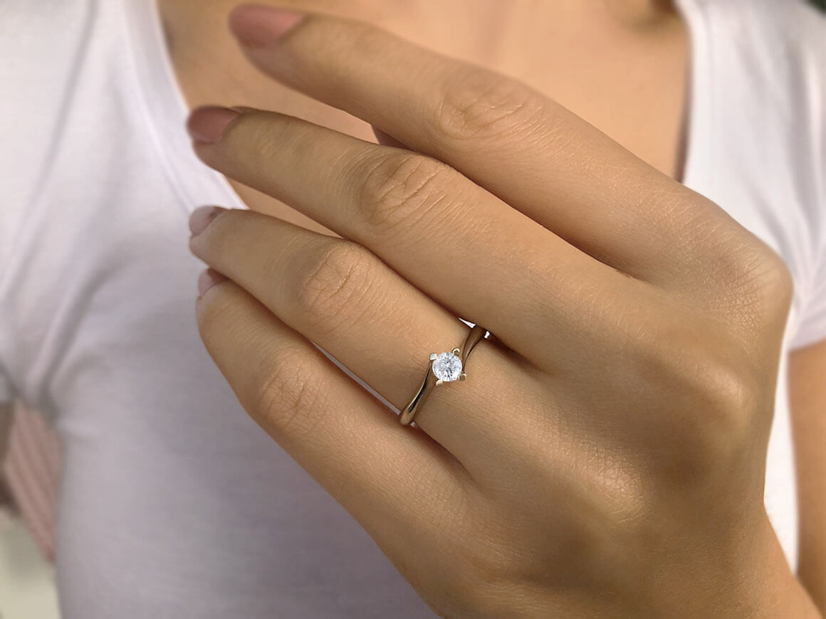 0.16 carat diamond solitaire ring