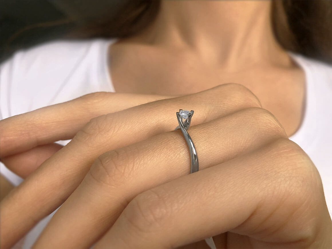 0.16 carat diamond solitaire ring