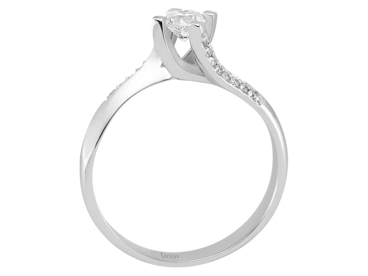 0,37 Gesamtkarat Diamant Solitär Ring - handgefertigter Diamantschmuck aus Feingold | Sirius Diamant