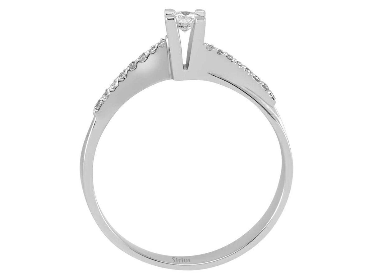 0,16 Gesamtkarat Diamant Solitär Ring - handgefertigter Diamantschmuck aus Feingold | Sirius Diamant