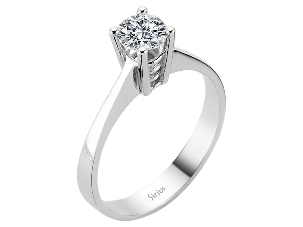 0.53 carat diamond solitaire ring in 18 K