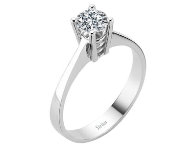 0.53 carat diamond solitaire ring in 18 K