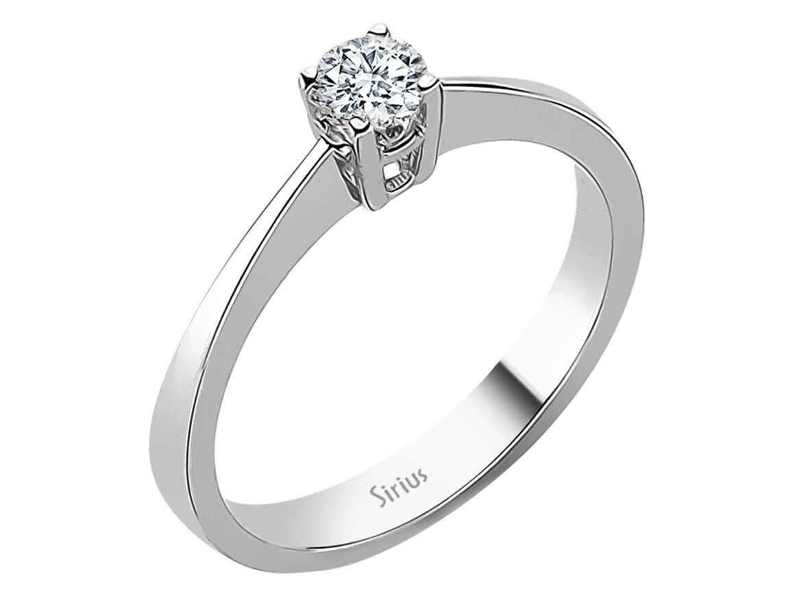 0,28 Karat Diamant Solitär Ring in 18 K - handgefertigter Diamantschmuck aus Feingold | Sirius Diamant