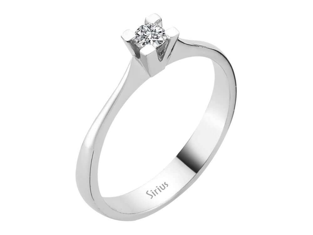 0,11 Karat Diamant Solitär Ring in 18 K - handgefertigter Diamantschmuck aus Feingold | Sirius Diamant