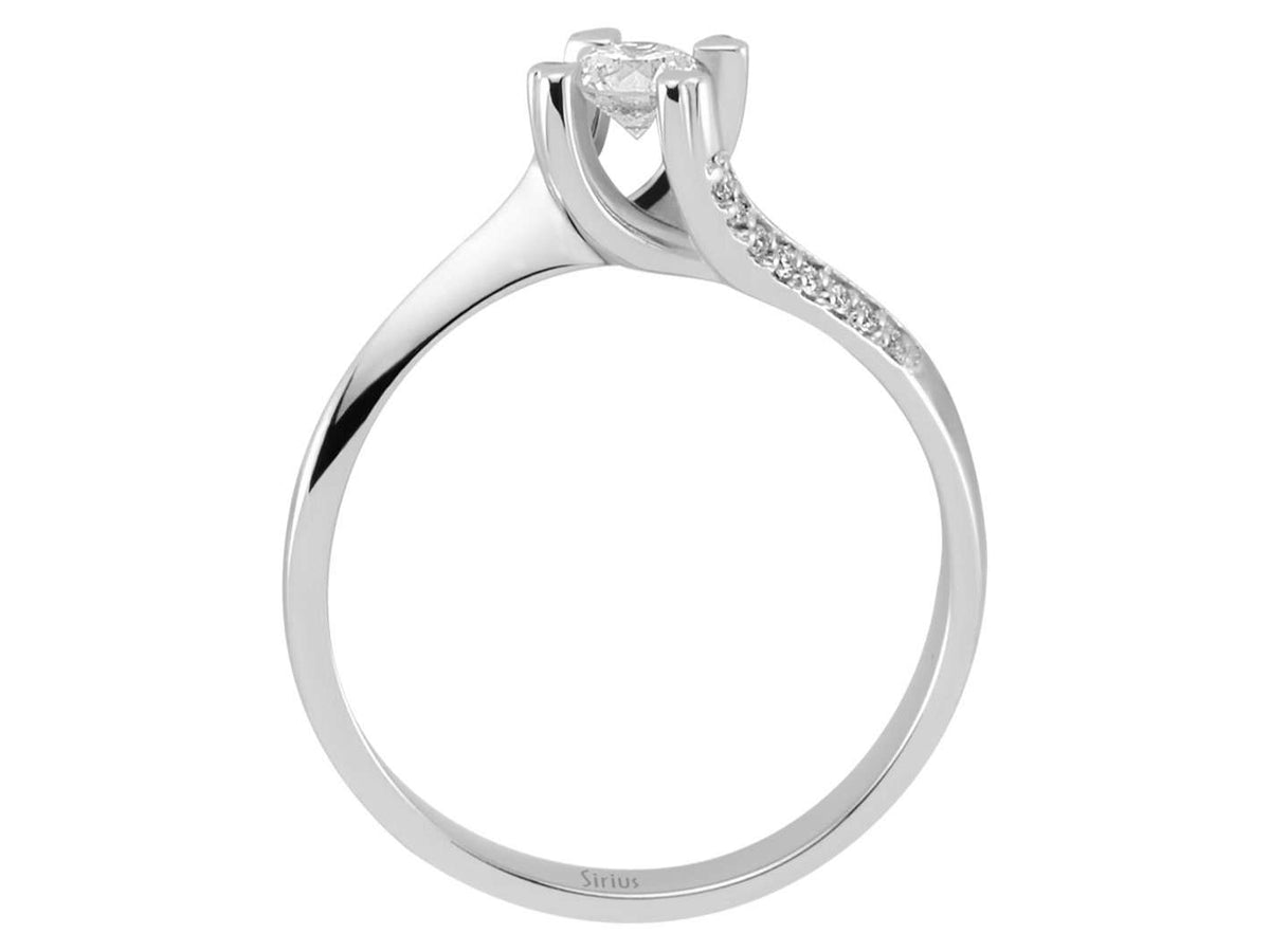 0,29 Gesamtkarat Diamant Solitär Ring - handgefertigter Diamantschmuck aus Feingold | Sirius Diamant
