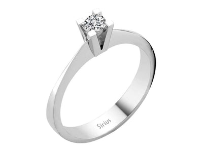 0.16 carat diamond solitaire ring in 18 K