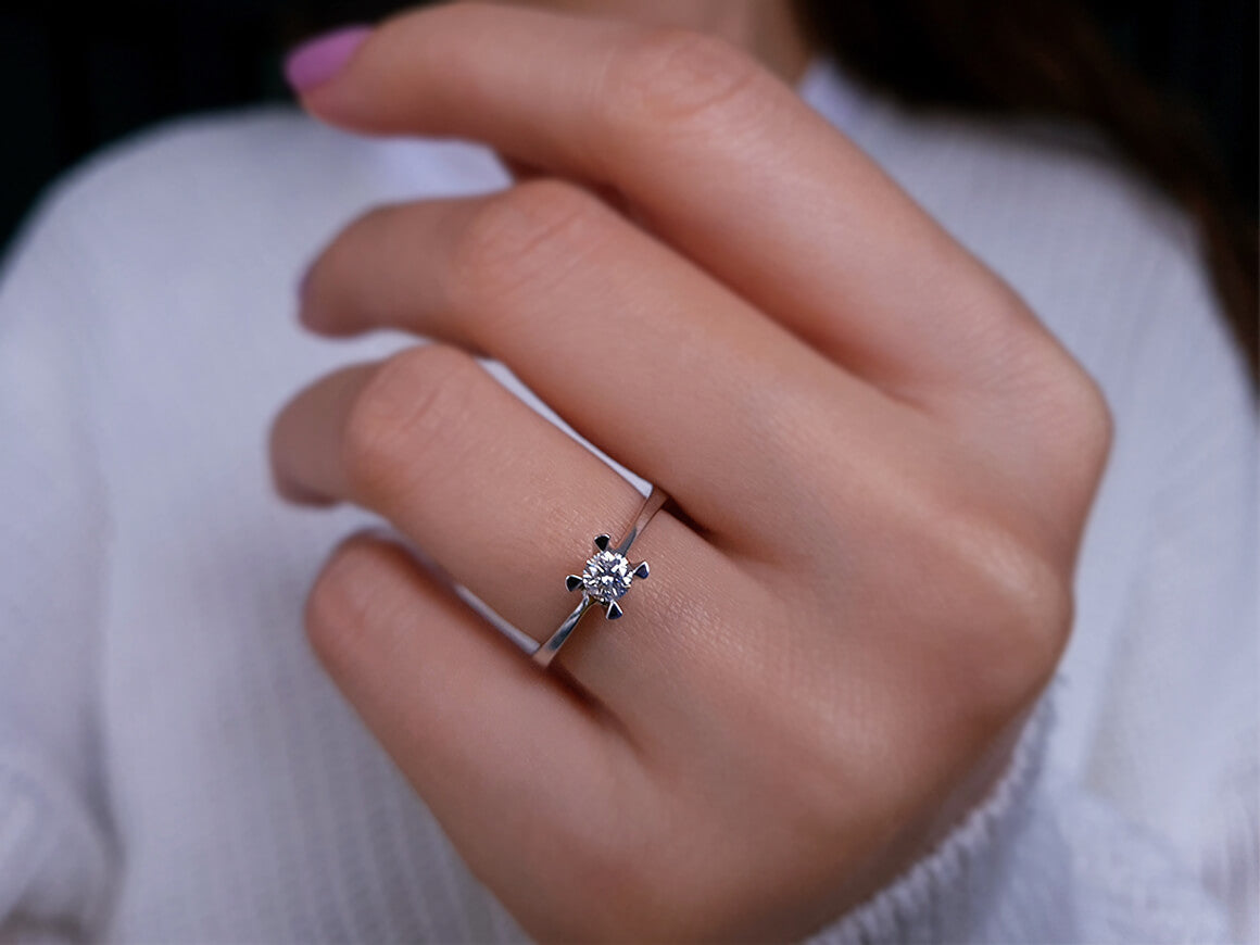 Bague solitaire en diamant de 0,23 carat