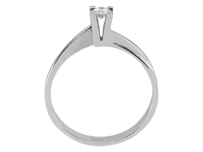Bague solitaire en or blanc 14 carats avec diamant de 0,10 carat