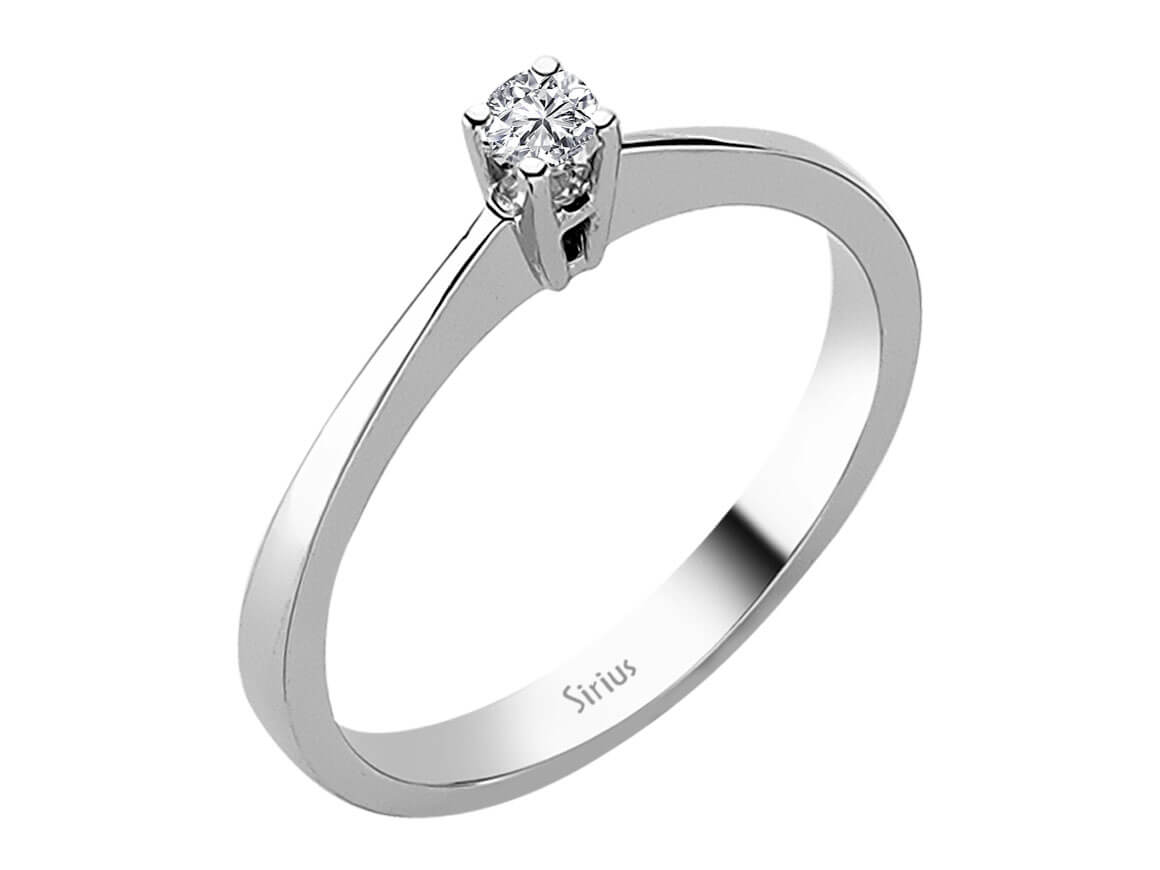 0,11 Karat Diamant Solitär Ring - handgefertigter Diamantschmuck aus Feingold | Sirius Diamant