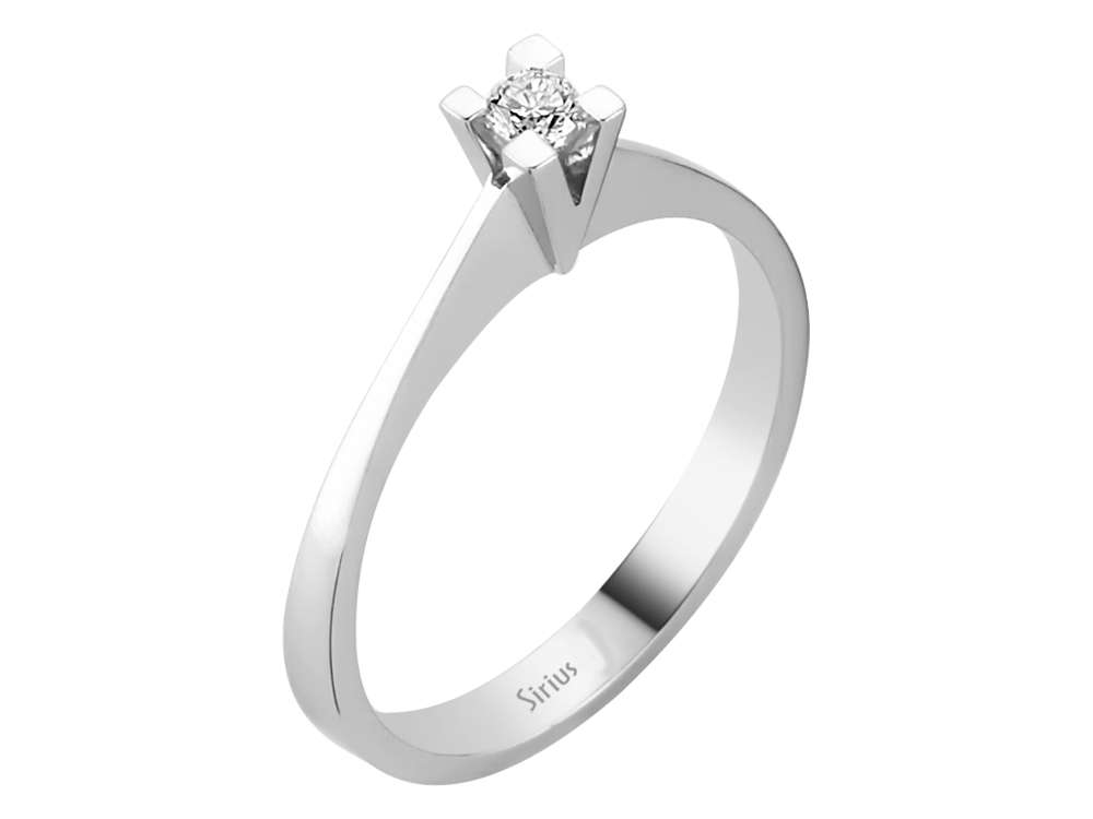 0,08 Karat Diamant Solitär Ring - handgefertigter Diamantschmuck aus Feingold | Sirius Diamant