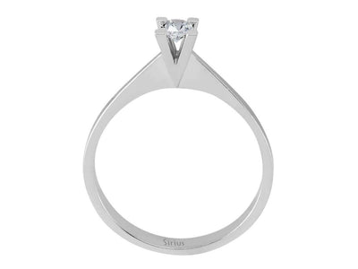 0.15 carat diamond solitaire ring in 18 K