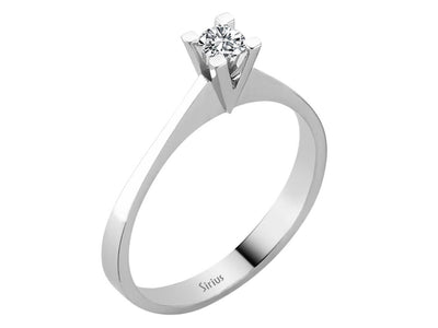 0.15 carat diamond solitaire ring in 18 K