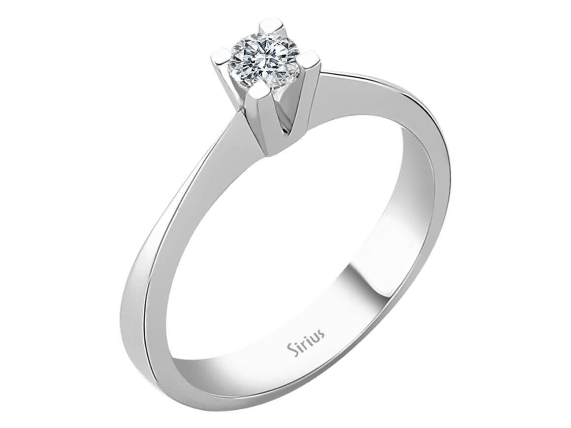 0,23 Karat Diamant Solitär Ring in 18 K - handgefertigter Diamantschmuck aus Feingold | Sirius Diamant