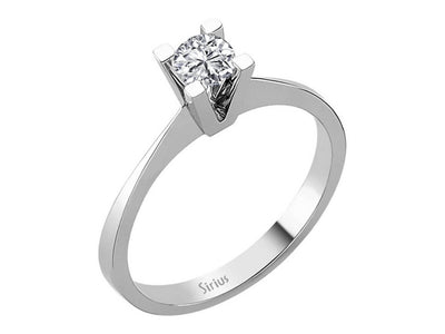 Bague solitaire en diamant de 0,26 carat de couleur F