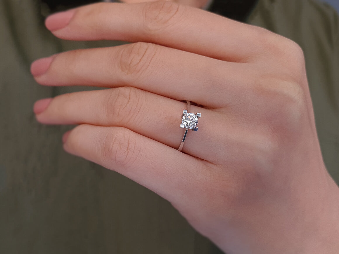Bague solitaire en diamant de 0,58 carat