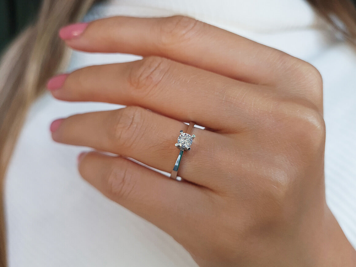 Bague solitaire en diamant de 0,31 carat